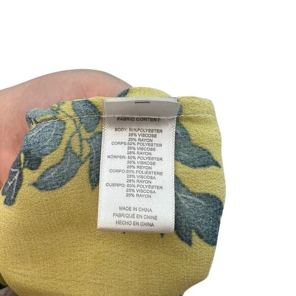 Anthropologie Elma Kimono Top Open Front Rose Floral Print Yellow One Size - Picture 12 of 13